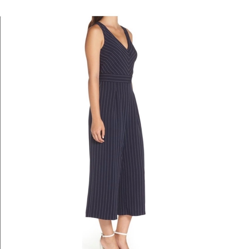 NWOT 1901 Navy Striped Jumpsuit - Picture 3 of 7